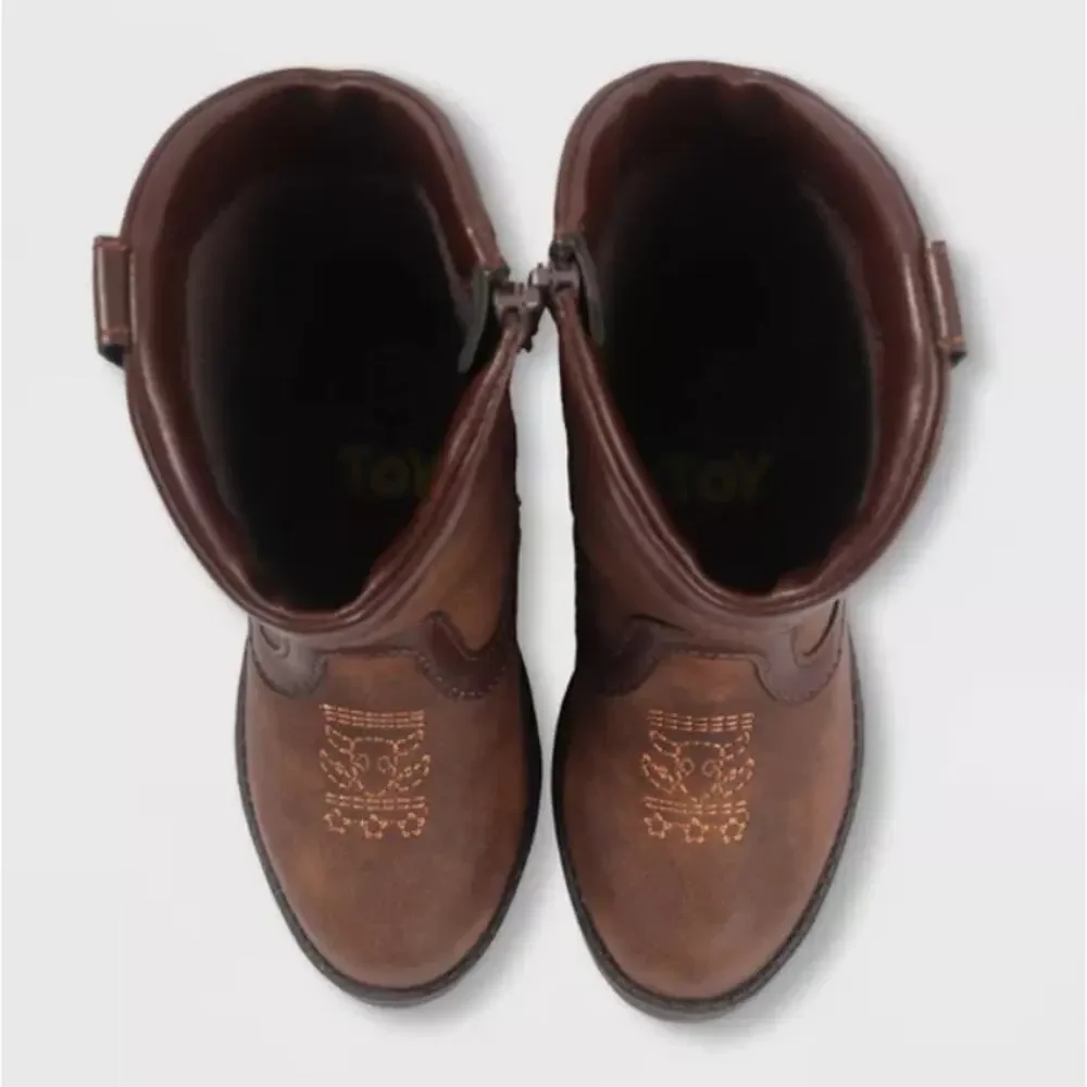Disney Pixar Kids Brown Toy Story Kids Cowboy Western Boots Size 5